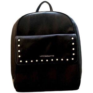 Liz Claiborne small black studded backpack purse
